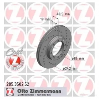 Тормозной диск ZIMMERMANN F I1WX 906102 285350252