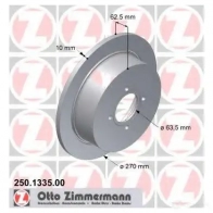 Тормозной диск ZIMMERMANN 250133500 U HM20 905783