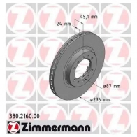 Тормозной диск ZIMMERMANN U99 FB Mitsubishi Pajero 380216000