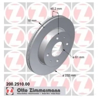 Тормозной диск ZIMMERMANN 4JP 0H 200251000 904683