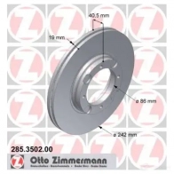 Тормозной диск ZIMMERMANN 906101 C FXPA0 285350200
