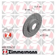 Тормозной диск ZIMMERMANN 5 W7UHY 907445 600320452