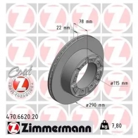Тормозной диск ZIMMERMANN 907147 GM VGT 470662020