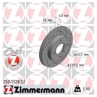 Тормозной диск ZIMMERMANN 88U H39N 250132852 905777