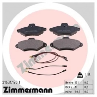 Тормозные колодки, комплект ZIMMERMANN 2 1631 Citroen SYGB90X 216311701