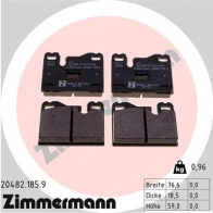Тормозные колодки комплект ZIMMERMANN 2048 2 904751 5CZK2L 204821859