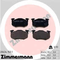 Тормозные колодки комплект ZIMMERMANN 2063 4 206341501 Renault Twingo (C06) 1 Хэтчбек 1.2 (C063. C064) 55 л.с. 1993 – 1996 ZC6FRTP