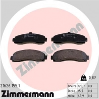 Тормозные колодки комплект ZIMMERMANN 904969 OLMK9VR 21 626 216261551