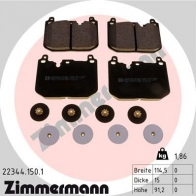 Тормозные колодки комплект ZIMMERMANN 223441501 8GF1D 2 2344 1193701080