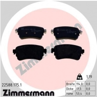 Тормозные колодки комплект ZIMMERMANN Citroen Jumpy 3 (V, EMP2) Фургон 2.0 BlueHDi 120 122 л.с. 2016 – наст. время M 11C30N 225881751