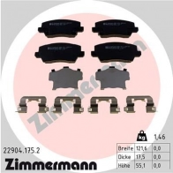 Тормозные колодки дисковые, комплект ZIMMERMANN Kia Picanto (JA) 3 Хэтчбек 1.0 LPG 65 л.с. 2018 – наст. время U6 X14 22904.175.2