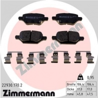 Тормозные колодки дисковые, комплект ZIMMERMANN 22930.170.2 85Z 0LGT 1437930240