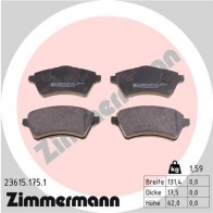 Тормозные колодки комплект ZIMMERMANN 236151751 236 15 905365 ECC2T