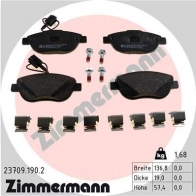 Тормозные колодки комплект ZIMMERMANN 237091902 23709 237 08 Fiat Punto Evo (199) 3 Хэтчбек 1.6 D Multijet 120 л.с. 2009 – 2012