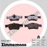 Тормозные колодки комплект ZIMMERMANN 239249801 2 3923 Mercedes R-Class 23924