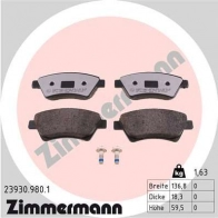 Тормозные колодки комплект ZIMMERMANN 2 3930 239309801 61KL2N 1424405392