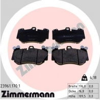 Тормозные колодки комплект ZIMMERMANN W6V5UA 2396 1 239611701 1193701776