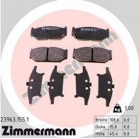 Тормозные колодки комплект ZIMMERMANN Suzuki Swift (MZ, EZ) 2 2004 – 2010 23 963 9VENLQS 239631551