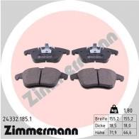 Тормозные колодки комплект ZIMMERMANN 243321851 Peugeot 508 1 (8D) Седан 2.2 HDi 204 л.с. 2010 – наст. время 24332 2 4084