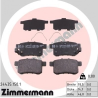 Тормозные колодки комплект ZIMMERMANN 2 4435 Honda Accord F7HAVIO 244351501