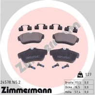 Тормозные колодки комплект ZIMMERMANN 2457 8 YS3DXM 245781652 905687