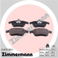 Тормозные колодки комплект ZIMMERMANN 24870 248701801 24 709 Renault Laguna (DT) 3 Купе 3.5 V6 (DT0P) 238 л.с. 2008 – 2015