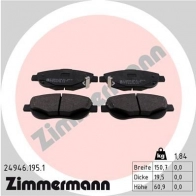 Тормозные колодки комплект ZIMMERMANN 249461951 24947 Toyota Avensis (T270) 3 Седан 2.2 D 4D (ADT271) 177 л.с. 2008 – наст. время 24 946