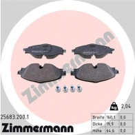 Тормозные колодки комплект ZIMMERMANN 25 086 256832001 25683 Volkswagen Passat (B8) 6 Седан 1.6 TDI 120 л.с. 2014 – наст. время
