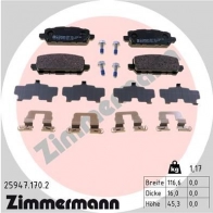 Тормозные колодки комплект ZIMMERMANN 4P4 Y6VZ 1437871427 259471702