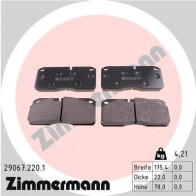 Тормозные колодки комплект ZIMMERMANN 290672201 AE90O 290 67 906171