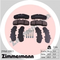 Тормозные колодки комплект ZIMMERMANN 906186 2916 0 7ANQ7 291602001
