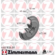 Тормозный барабан ZIMMERMANN J9 25HK Citroen DS3 1 (PF1) Хэтчбек 1.4 HDi 70 68 л.с. 2010 – 2015 440183400
