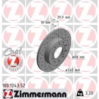 Тормозной диск ZIMMERMANN 0 LHCZ 903931 100124352