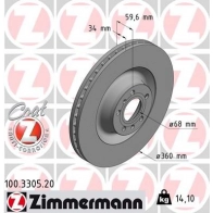 Тормозной диск ZIMMERMANN 903966 NG TL0U 100330520