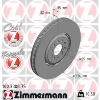 Тормозной диск ZIMMERMANN 100330875 E7Q5 UJ Audi TT (8N) 1 1998 – 2006