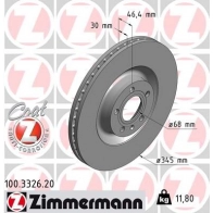 Тормозной диск ZIMMERMANN 100332620 39 KQ4 Audi A4 (B7) 3 Универсал 2.0 Tfsi Quattro 200 л.с. 2004 – 2008