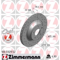 Тормозной диск ZIMMERMANN 904004 100332952 53 DMLPI