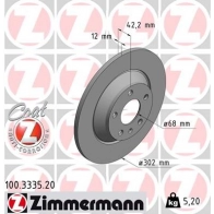 Тормозной диск ZIMMERMANN 100333520 Audi A6 Allroad 53 MTY0