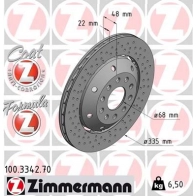 Тормозной диск ZIMMERMANN 100334270 Audi A6 (C5) 2 Седан 4.2 Rs6 Quattro 450 л.с. 2002 – 2005 R SYULB