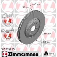 Тормозной диск ZIMMERMANN JTPSE P9 100335275 Audi A4 (B5) 1 Универсал 2.7 Rs4 Quattro 380 л.с. 2000 – 2001