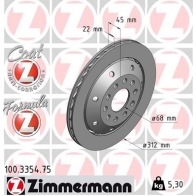 Тормозной диск ZIMMERMANN 100335475 YFOB9 Y Audi A4 (B5) 1 Универсал 2.7 Rs4 Quattro 380 л.с. 2000 – 2001