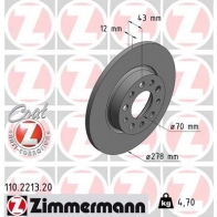 Тормозной диск ZIMMERMANN 110221320 904249 F0Y96O 5