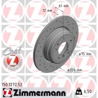 Тормозной диск ZIMMERMANN 150127252 M4BE6 6K 904306