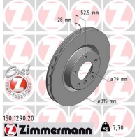 Тормозной диск ZIMMERMANN 6DS21 P 904337 150129020
