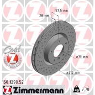 Тормозной диск ZIMMERMANN E VJEP 150.1290.52 904338