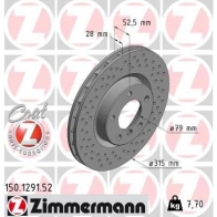 Тормозной диск ZIMMERMANN N ESGEG 904340 150.1291.52