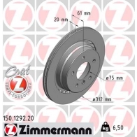 Тормозной диск ZIMMERMANN 904341 150129220 J 5A9E6
