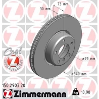 Тормозной диск ZIMMERMANN Bmw 2 (F22) 1 Купе 2.0 220 d 184 л.с. 2012 – 2014 9WMM KV 150290320