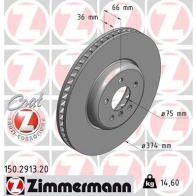 Тормозной диск ZIMMERMANN 904385 Y79 TH 150.2913.20