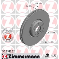 Тормозной диск ZIMMERMANN F4SN 191 150291532 1211169913